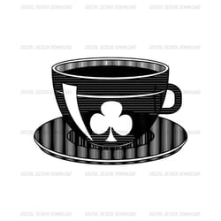 alice in wonderland alice tea party cup silhouette svg