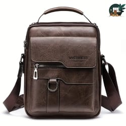 vintage leather crossbody shoulder bag for women casual business satchel
