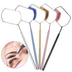 stainless steel eyelash checking mirror, portable lash lifting & extension tech tool