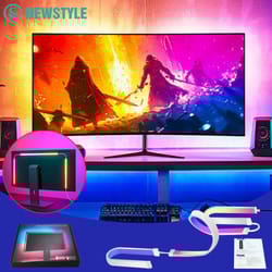 smart rgb gaming light strip, sync ambient backlight for pc display, music & screen control, diy party lighting