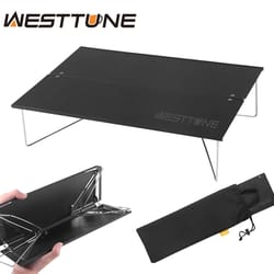 portable ultralight folding camping table, compact aluminium alloy collapsible mini outdoor table for hiking, picnic