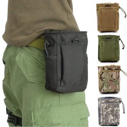 magazine dump pouch, tactical drop bag for outdoor hiking, hunting, ammo recovery, utility waist pack, and tool storage