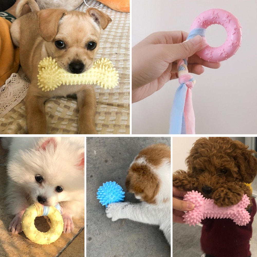 Durable Dog Chew Toys For Small Breeds TPR Knot Teething Puppy Toys For Teeth Cleaning Boredom Rel 3