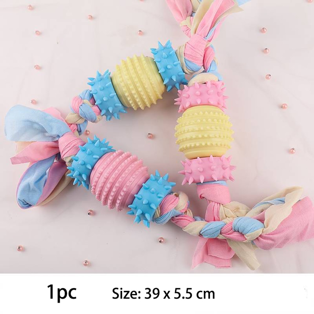 Durable Dog Chew Toys For Small Breeds TPR Knot Teething Puppy Toys For Teeth Cleaning Boredom Rel 14
