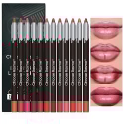 matte lip liner set, smudge-proof, waterproof lip pencil gift set, durable lip makeup for bold & natural looks