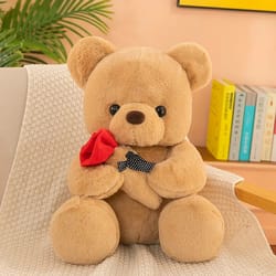 romantic valentine's day teddy bear with roses, perfect gift for her, ideal valentine's day surprise
