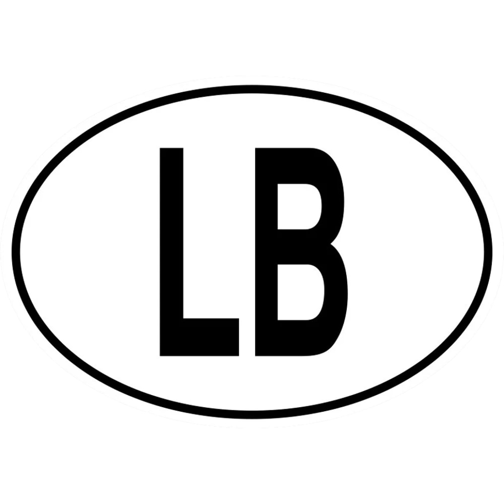LB Liberia Country Code Oval Sticker Self Adhesive Vinyl Liberian euro - C1476.png