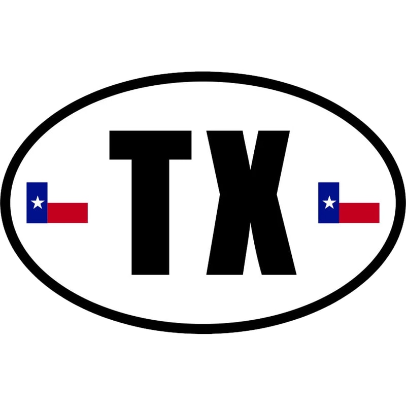 Texas State Flag Oval Sticker Self Adhesive Vinyl V3 TX - C4846.png