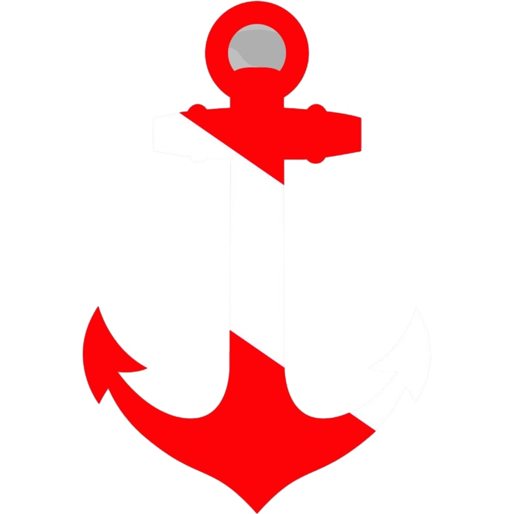 Anchor Shaped Dive Flag Sticker Self Adhesive Vinyl scuba diver - C948.png