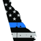 Distressed Thin Blue Line Delaware State Shaped Subdued US Flag Sticker Self Adhesive Vinyl police - C3789.png