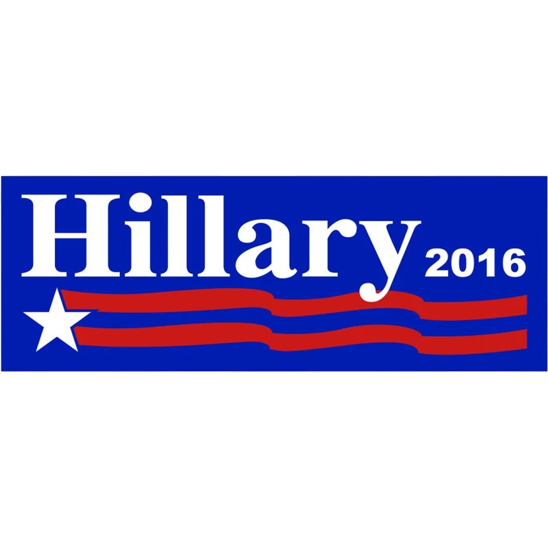 Hillary 2016 Sticker Self Adhesive Vinyl vote hillary clinton democrat political - C3168.png