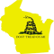 Wisconsin State Shaped Gadsden Flag Sticker Self Adhesive Vinyl WI - C3114.png