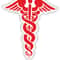 Caduceus Red Medical Pharmacy Doctor Symbol Sticker for Bumper Car Laptop Book Suitcase Fridge Motorcycle Helmet Door.jpg
