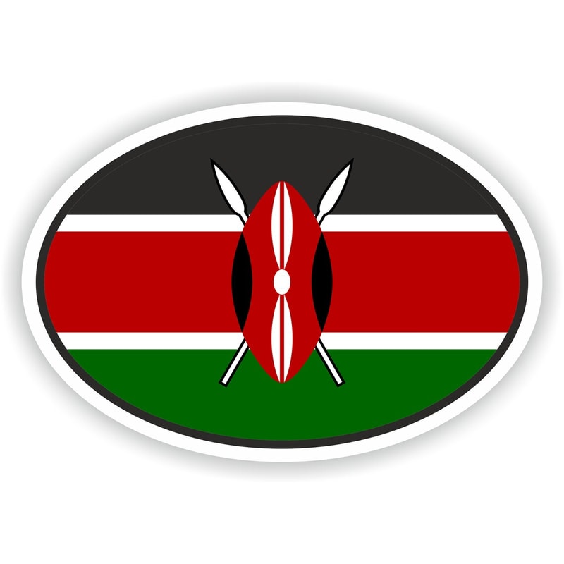 Kenya Oval Sticker With Flag For Bumper Laptop Book Fridge Motorcycle Helmet Door Tool Box Locker P 0