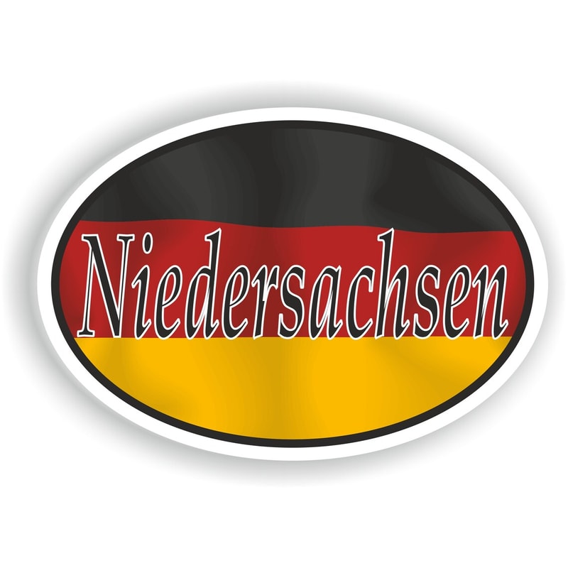 Niedersachsen Germany City Country Code Oval Sticker With Flag For Bumper Laptop Door Fridge Helmet 0