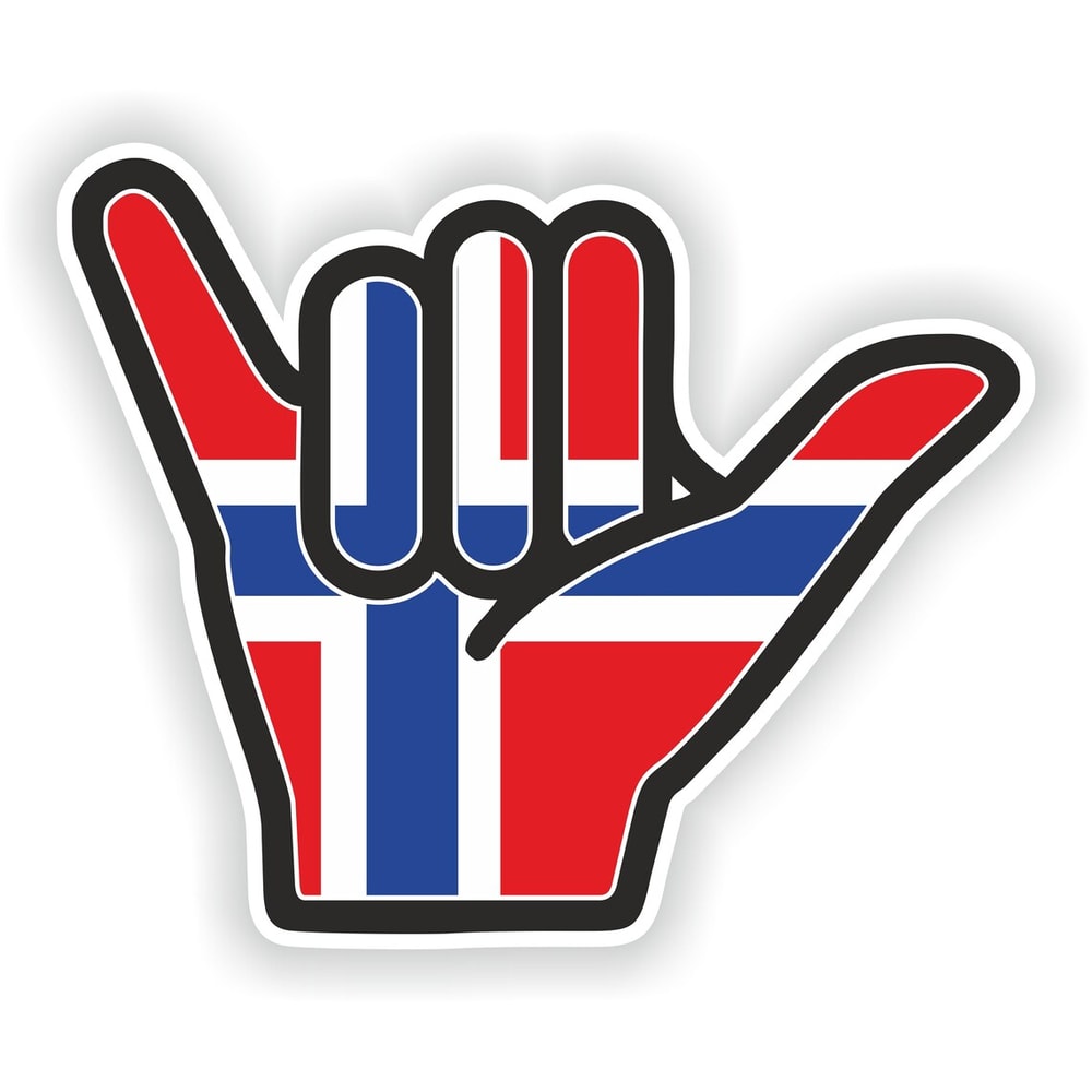 Norway Shaka Hand Sticker Hang Loose For Laptop Book Fridge Guitar Motorcycle Helmet ToolBox Door P 0