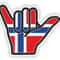 Norway Shaka Hand Sticker Hang Loose For Laptop Book Fridge Guitar Motorcycle Helmet ToolBox Door P 0
