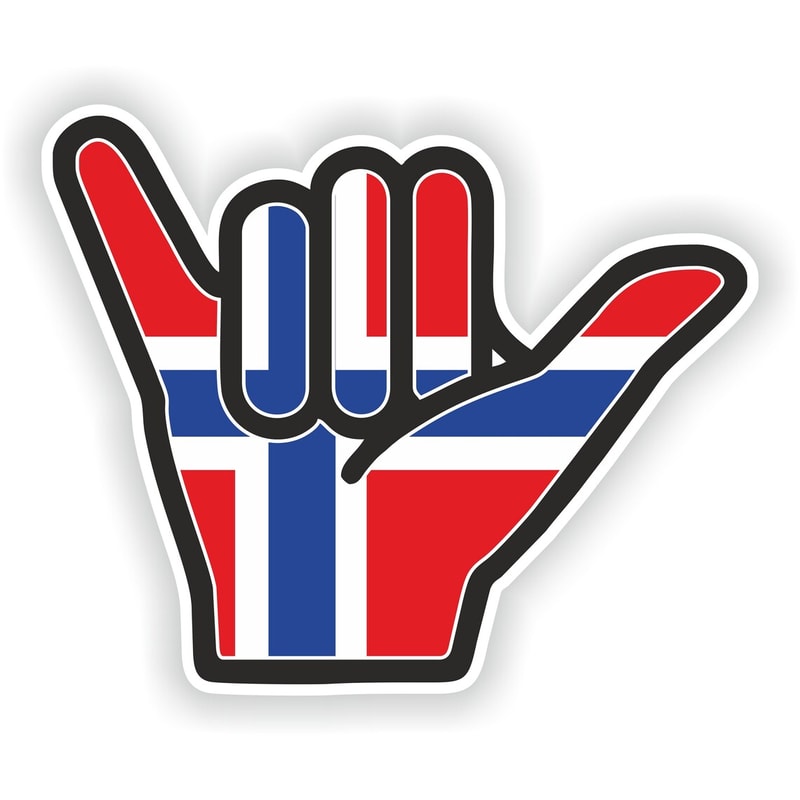 Norway Shaka Hand Sticker Hang Loose For Laptop Book Fridge Guitar Motorcycle Helmet ToolBox Door P 0