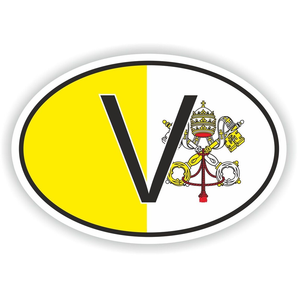 Vatican Country Code Oval Sticker With Flag For Bumper Laptop Book Fridge Motorcycle Helmet Door To 0