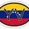 Venezuela Country Code Oval Sticker With Flag For Bumper Laptop Book Fridge Motorcycle Helmet Door 0