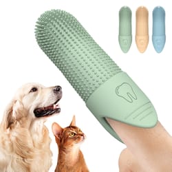 cleaning finger toothbrush for dogs, dog toothbrush silicone finger brush, food grade toothbrush for dogs and cats