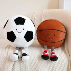 basketball plush toy, football doll pillow, creative football doll, dog and cat pet ball interactive toy