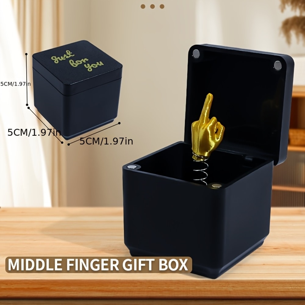 Funny Creative Christmas Box Gifts, Middle Finger in Box, Interesting Prank Gift, Office Desk Decoration Home Decoration
