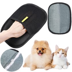 deshedding glove pet hair remover, grooming equipment gloves for dog cat rabbit, works on long short curly hair