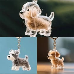 diy dog fur keepsake pendant, clear pet hair memorial capsule, for keychain puppy hair storage, container