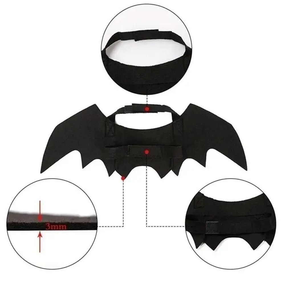 Wholesale Cute Cat Cosplay Costume Black Bat Wings Safety Belt Role Playing Pet Cat Dog Halloween Party Decoration Supplies