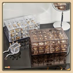 jewelry storage box organizer for rings, earrings, and necklaces, elegant, large capacity, practical jewelry organizer