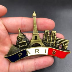 french paris metal fridge magnets, retro resin magnetic sticker, home decor, tourist souvenir