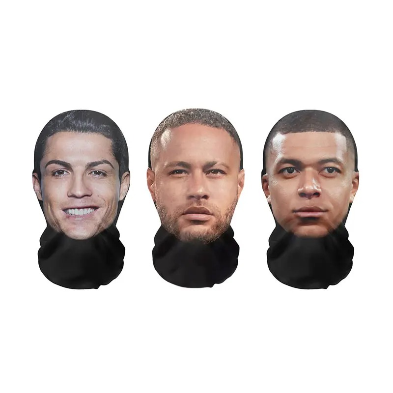 Breathable Cosplay Head Cover, Printed Celebrity Face Mask, Funny Ball Game Star Pattern, Halloween/Party Props