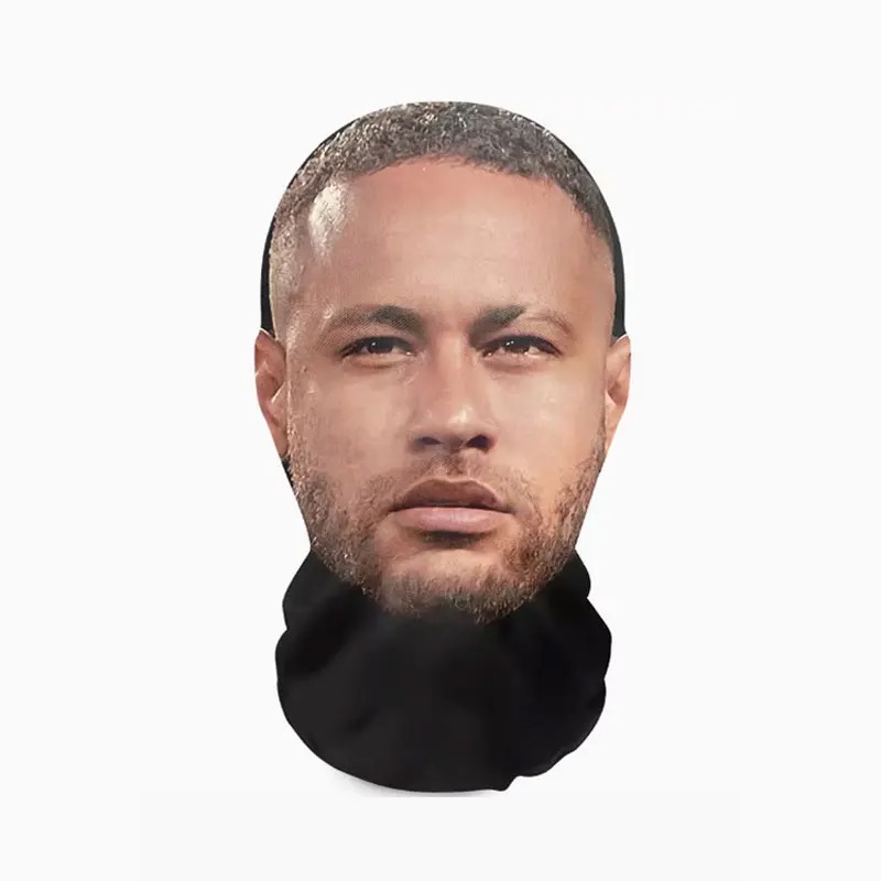 Breathable Cosplay Head Cover, Printed Celebrity Face Mask, Funny Ball Game Star Pattern, Halloween/Party Props