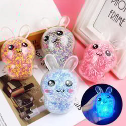 stress relief toy, squishy bunny stress balls with light, colorful rabbit fidget toys, easter basket stuffers for girls