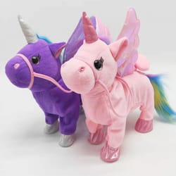 walking talking plush electric unicorn alpaca toy for kids, cute plush children's gifts with music