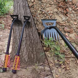 dual headed stainless steel garden rake weeding tool for effective gardening