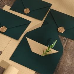 vintage dark green envelopes for greeting cards, weddings, birthday parties & business invitations