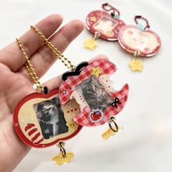 acrylic slide photo frame pendant, photo storage frame card holder, bag decoration keychain pendant