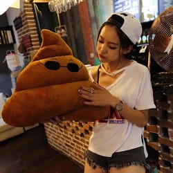 funny poop emoji pillow - plush shit cushion for gifts & decor