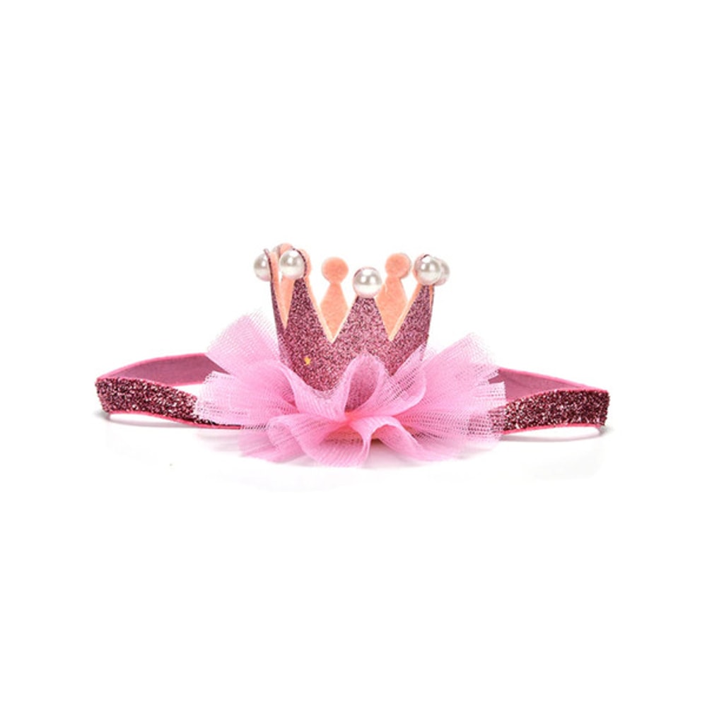 Soft Baby Crown Headbands Pink
