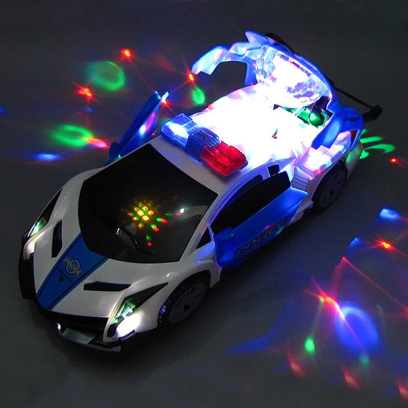 360 Rotating LightUp Police Car Toy