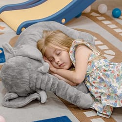 adorable elephant plush toy pillow - soft cotton, perfect for kids' room decor, ideal baby shower gift