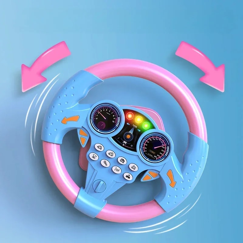 Infant Shining Simulation Steering Wheel Toy Kids Early Education Stroller Toy With Sound Effects 1