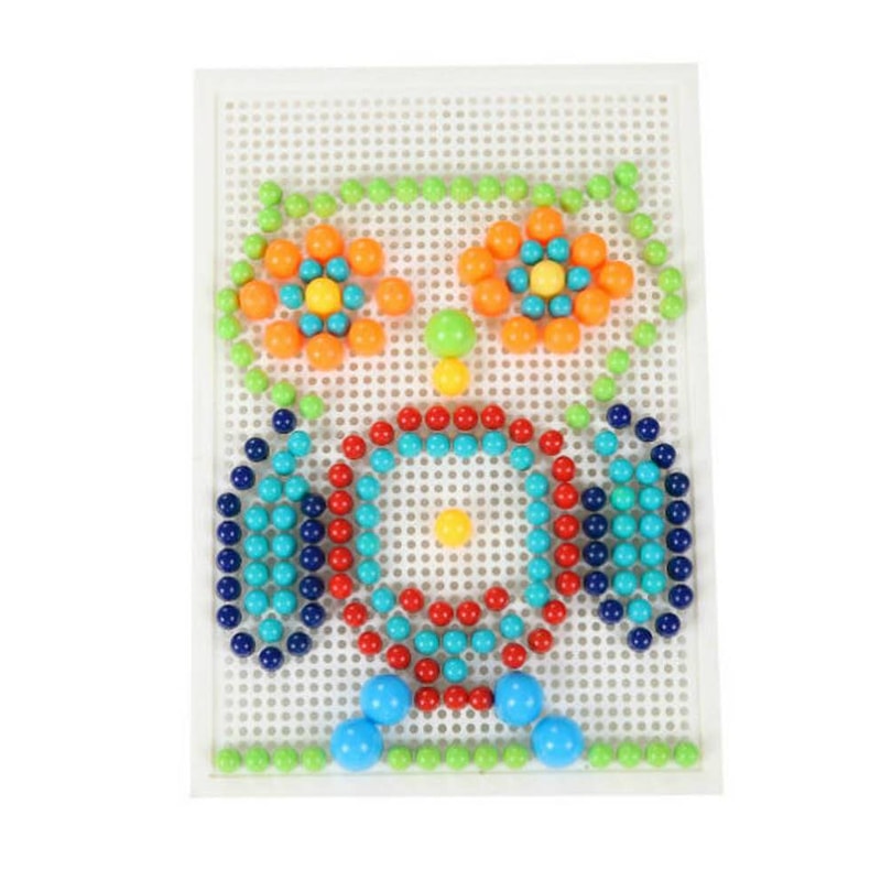 3D Puzzle Games for Kids BoxPacked Grain Mushroom Nail Beads Intelligent Educational Toys