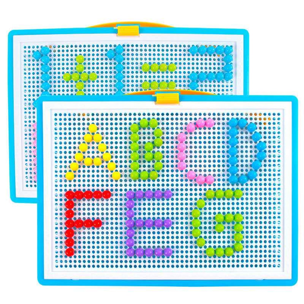 3D Puzzle Games for Kids BoxPacked Grain Mushroom Nail Beads Intelligent Educational Toys