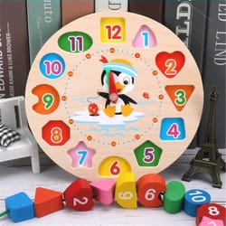 children educational clock puzzle cartoon animal tangram toy for early learning & cognitive development