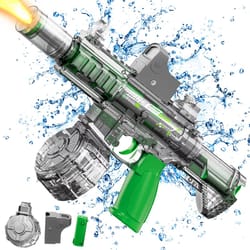 led simulation fire electric water guns for children, large capacity automatic continuous water gun, kids summer outdoor