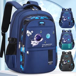 children school bags kids backpack for boys astronaut theme, waterproof primary book bag, back to school gift