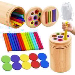 montessori wooden educational toys for toddlers, color sorting, shape matching & fine motor sensory puzzle learning toy